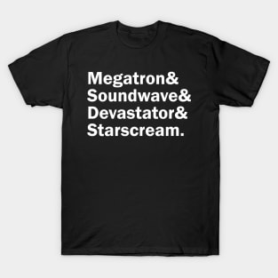 Funny Names x Transformers Decepticons (Megatron, Soundwave, Devastator, Starscream) T-Shirt